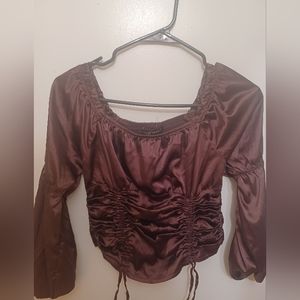 Silk off the shoulder blouse